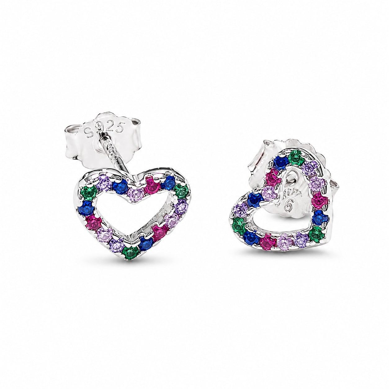Brincos Rainbow Heart